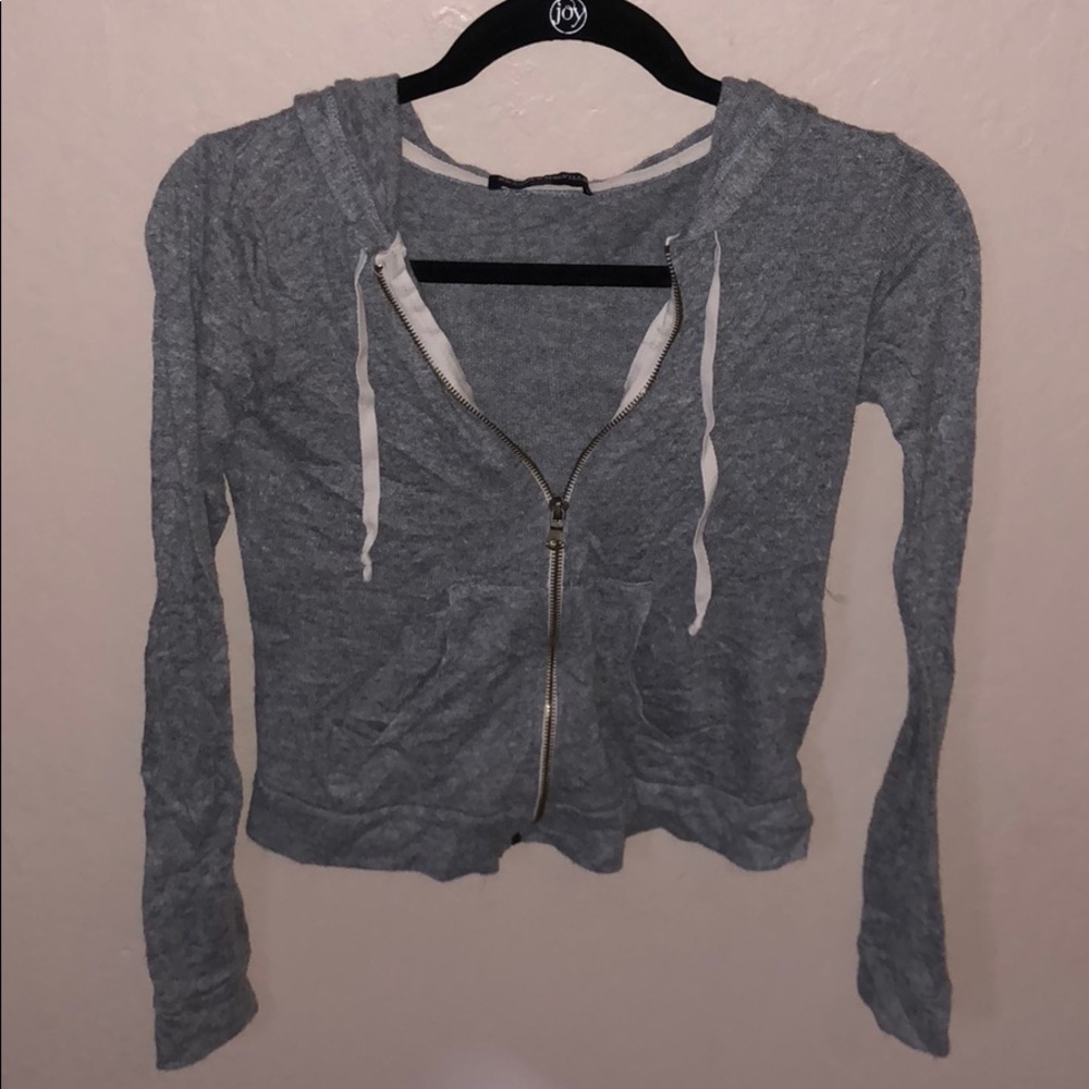 Brandy Melville grey soft zip up jacket. One size